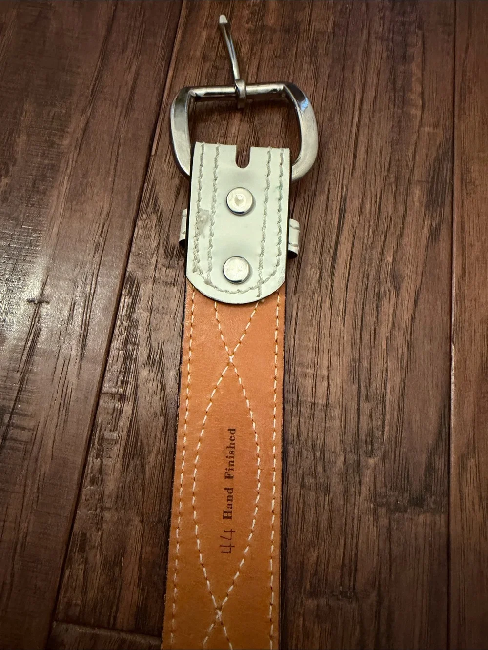 Vintage Genuine Leather Hand Finished White K-Mart Unisex 42-44 Belt